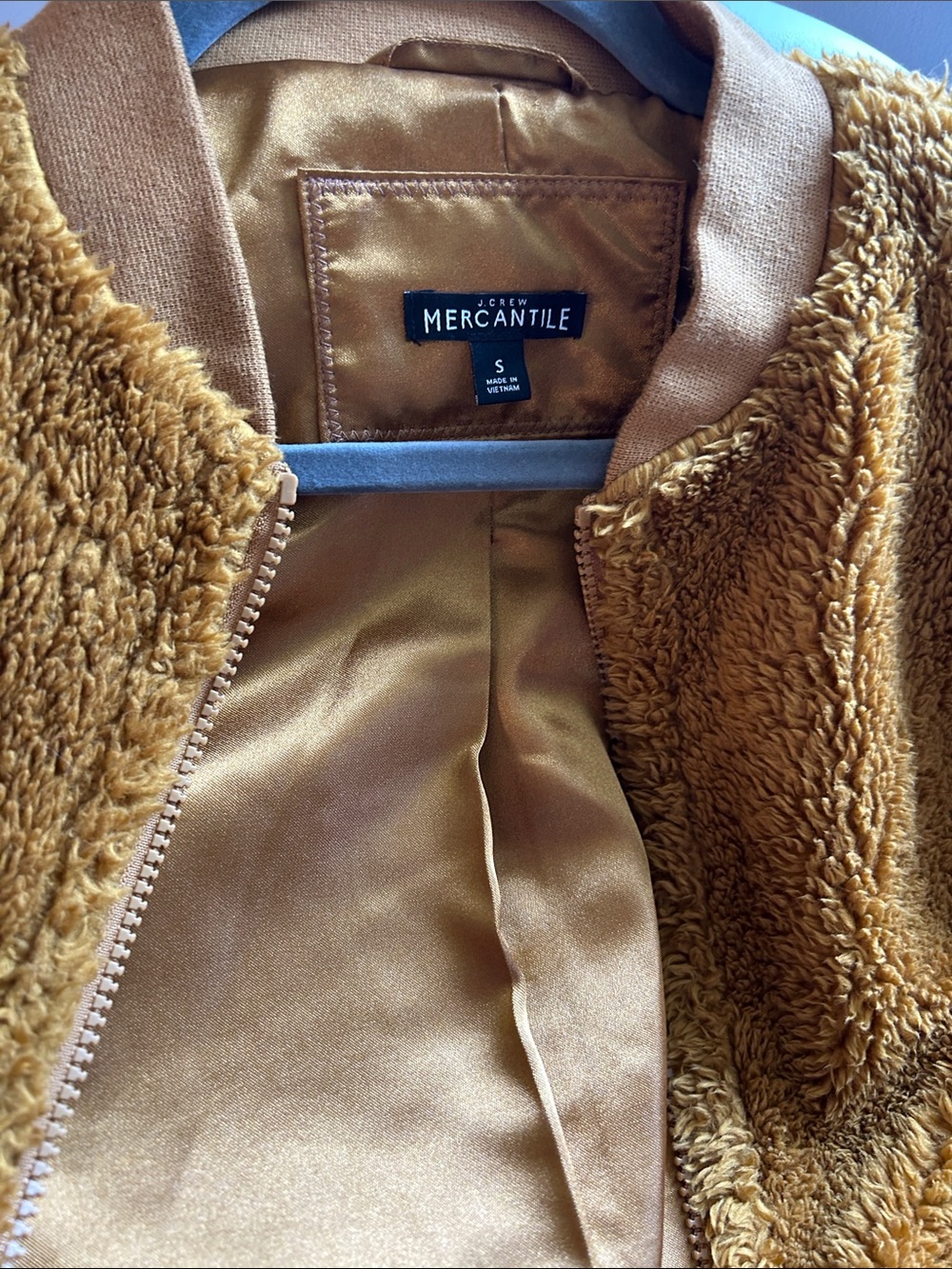 Adorable, soft J. Crew Mercantile Golden Brown Faux Fur Bomber Jacket